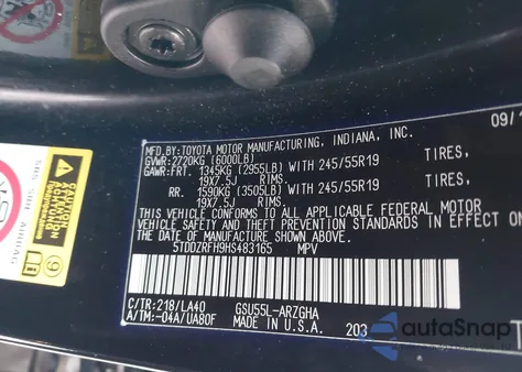 2017 Toyota Highlander Limited Platinum from USA, damaged, VIN 5TDDZRFH9HS483165